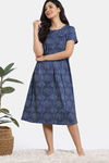 Zivame Mod Magic Knit Poly Mid Length Nightdress - Blue Depth — thumbnail 2